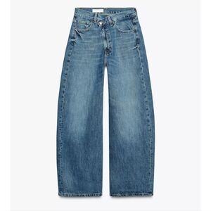 Nwt Zara Crossed Waist Baggy Jeans